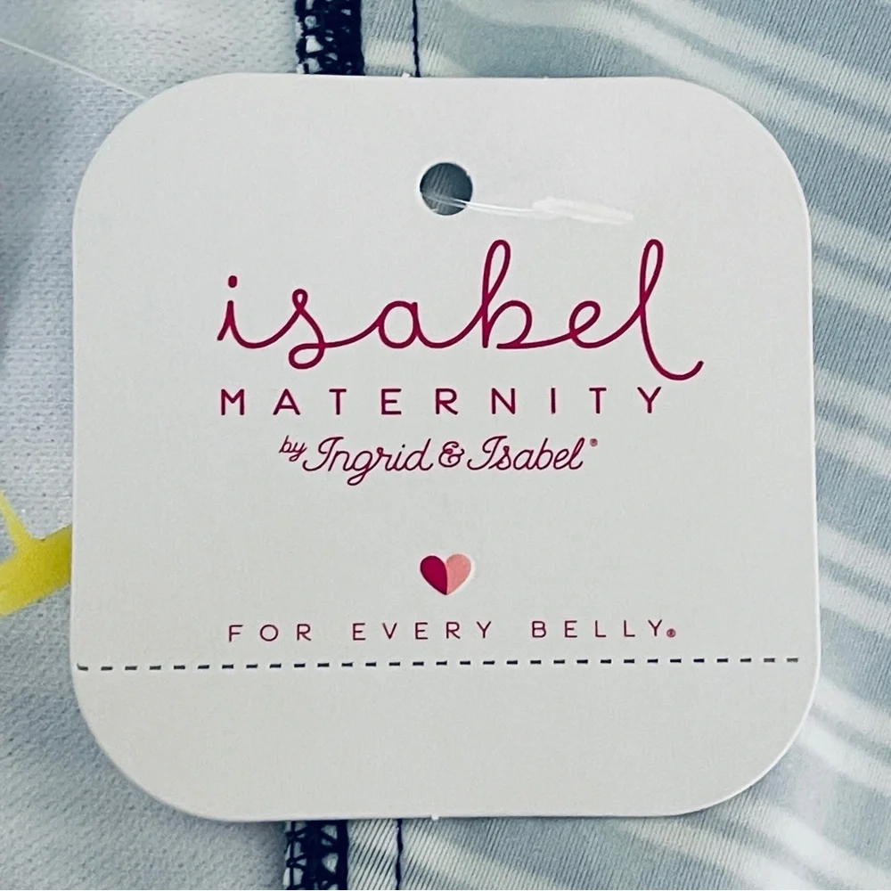 Ingrid & Isabel Maternity Tankini Womens Size L Striped Built-In Bra Stretch - Picture 8 of 11